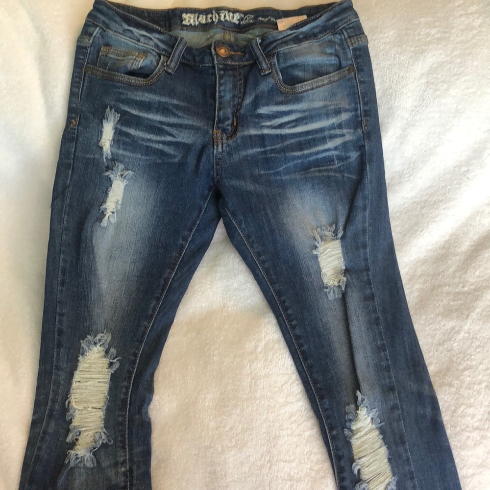 Machine Distressed Jeans - Picture 3 of 4